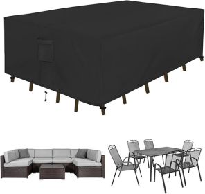 Easy-Going Rectangle Patio Furniture Cover Waterproof Outdoor Dining Table and Chair Cover Anti-UV Outside Sectiona