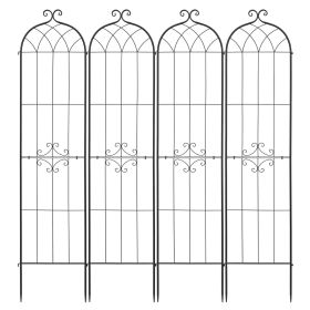 Garden Trellis, 87 x 20 inch Rose Trellis, 4 Packs Garden Flower Rose Trellises with Powder-Coated Finish & Convenient Locking Design